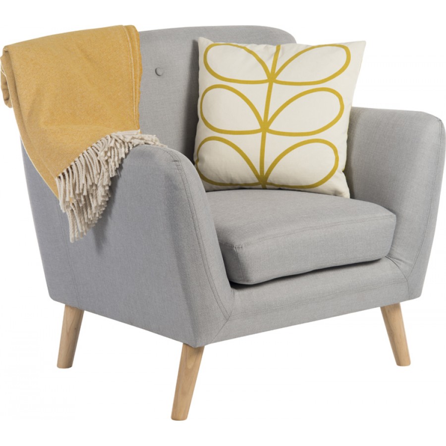 Skandi Grey Fabric Armchair 